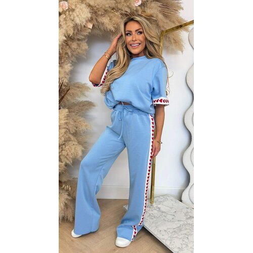 STRIPE HEARTS SET BLUE