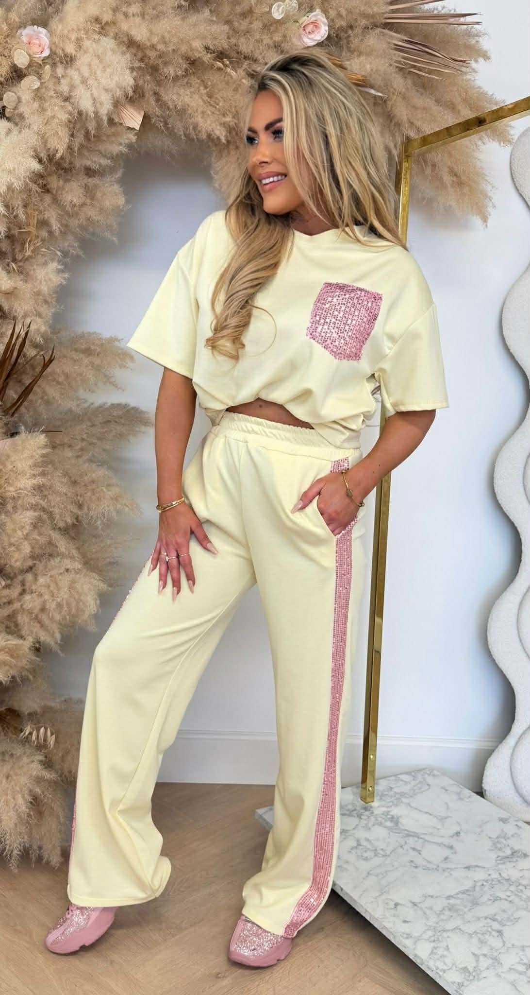 GLAMMY PINK POCKET SET BUTTERYELLOW