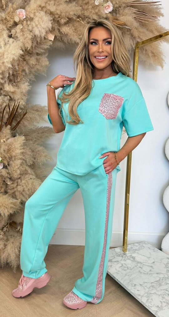 GLAMMY PINK POCKET SET AQUA