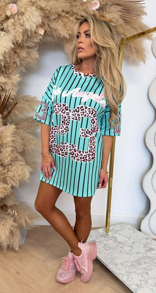 JERSEY BASEBALL LEO STRIPE LONG TEE MINT