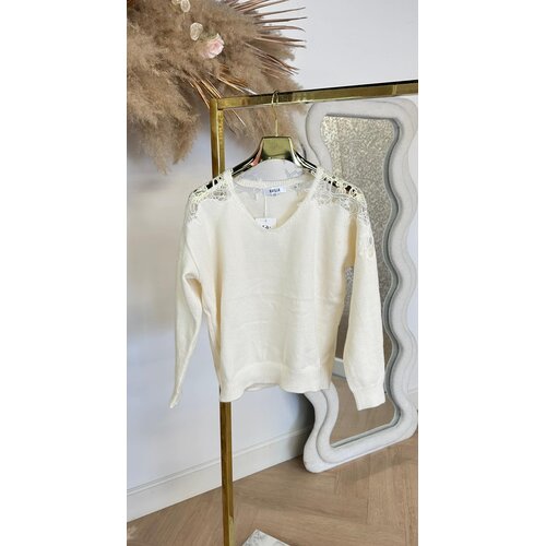 LACY V SWEAT PK322 BEIGE