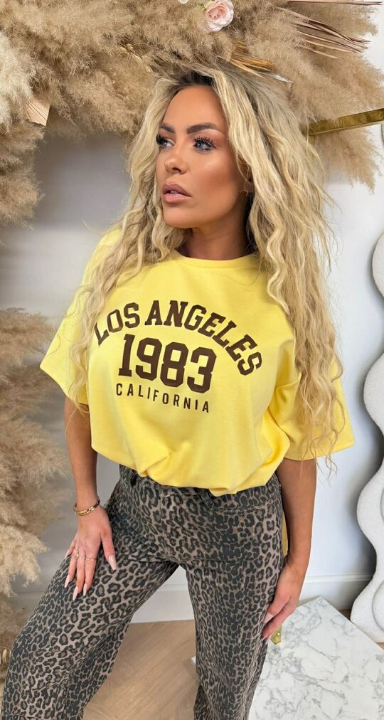 LOSY LOS ANGELES CROPPED TOP YELLOW