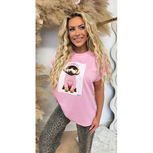 PARIS DOG PRINT SHIRT PINK