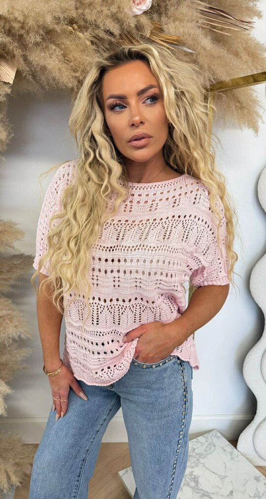 WAVE KNIT TOP PINK