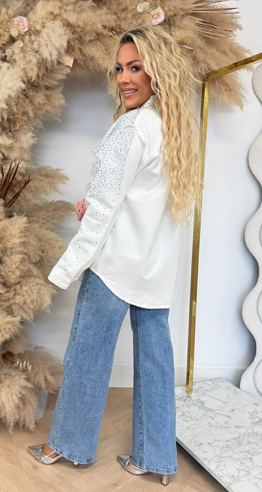 DIAMOND DENIM BLOUSE 3909 OFFWHITE
