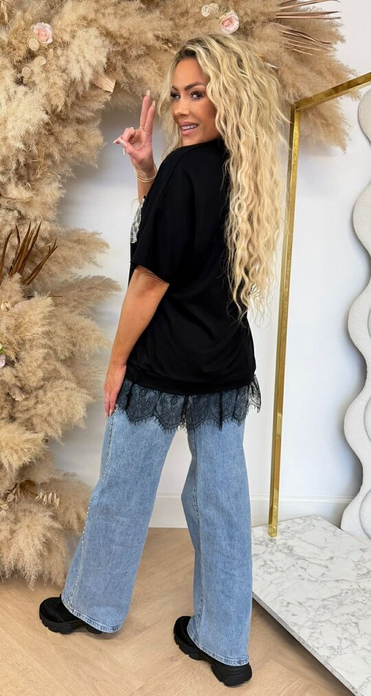 NOVA POCKET LACE SHIRT BLACK