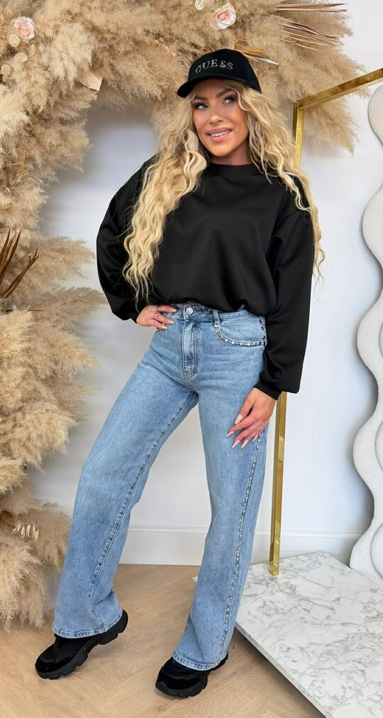 ISABEL CROPPED SWEAT BLACK