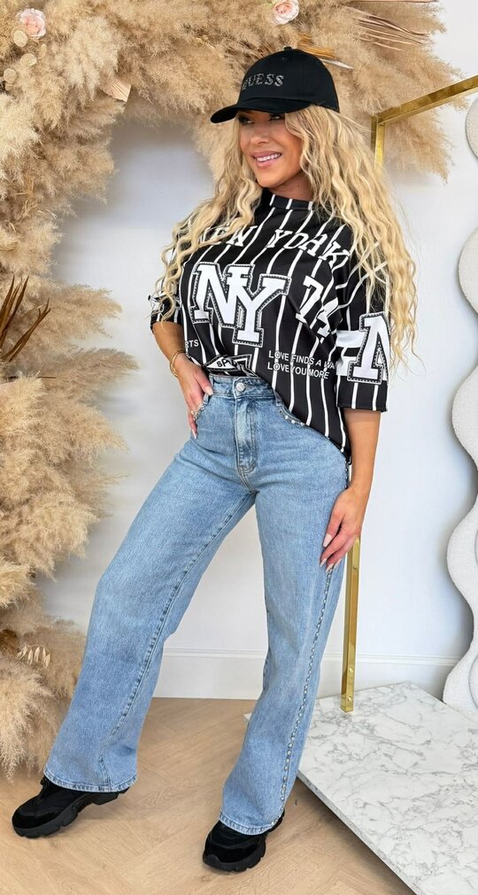 LOVE NY BASEBALL TEE BLACK