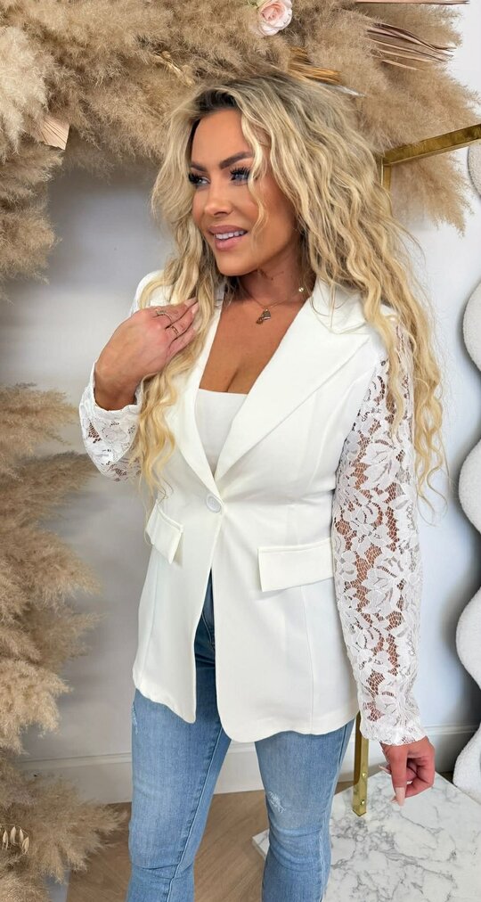 LACE SLEEVE BLAZER 5194 / 3394 OFFWHITE