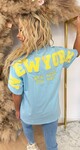 NEW YORK TEDDY TEKST T-SHIRT 7191 BLUE/YELLOW NEW YORK TEDDY TEKST T-SHIRT 7191 BLUE/YELLOW