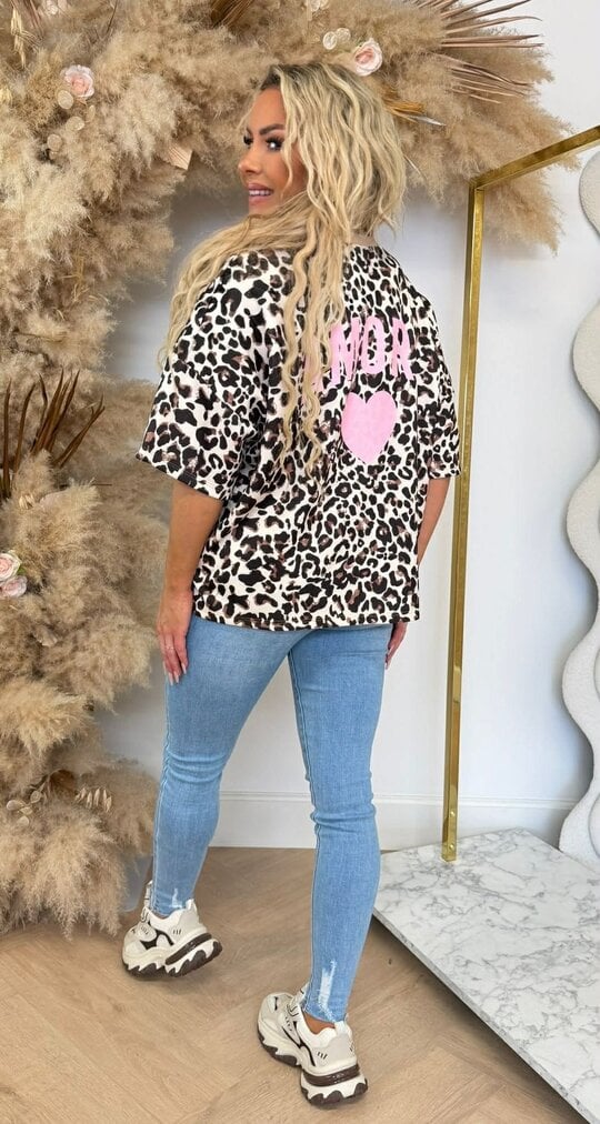 AMORE LEO CROPPED TEE PINK AMORE LEO CROPPED TEE PINK