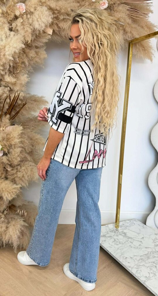 LOVE NY BASEBALL TEE WHITE