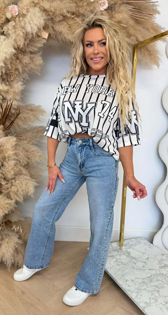 LOVE NY BASEBALL TEE WHITE