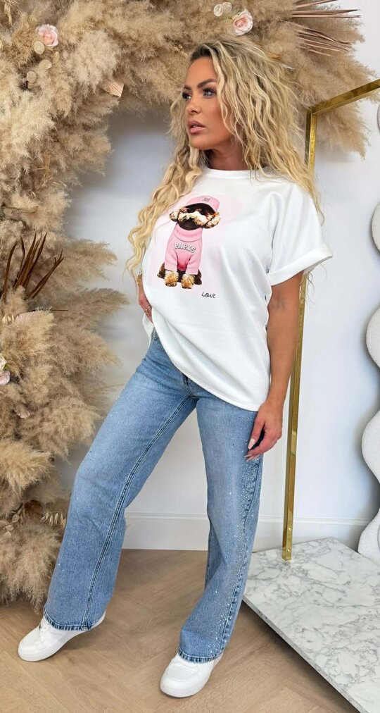 PARIS DOG PRINT SHIRT OFFWHITE PARIS DOG PRINT SHIRT OFFWHITE