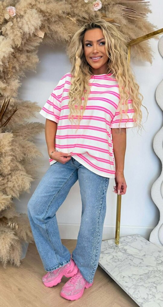 BOXY DOUBLE STRIPED SHIRT WHITE