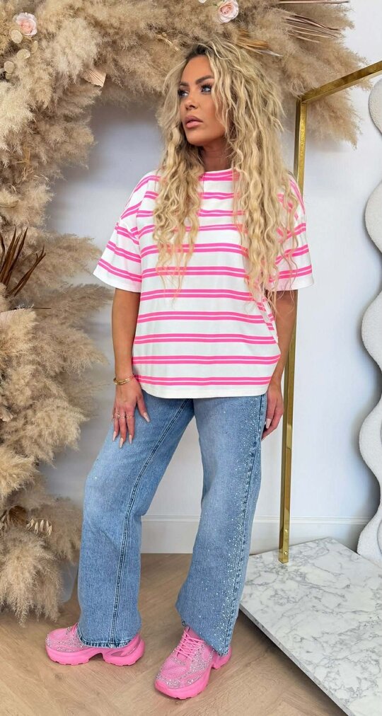 BOXY DOUBLE STRIPED SHIRT WHITE