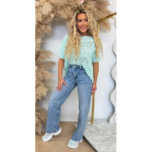 WAVE KNIT TOP LIGHTAQUA