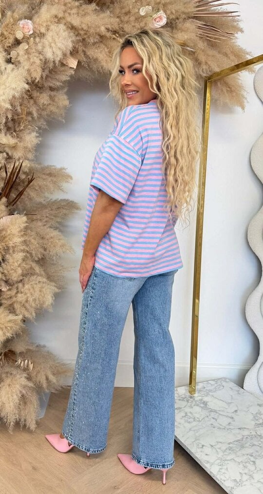 NENY STRIPE TOP BLUE/PINK