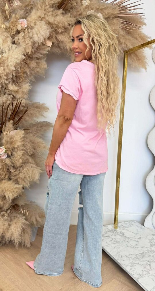 CHAMPAGNE V TOP PINK