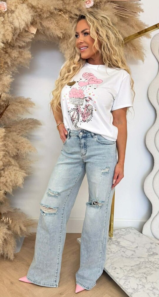 BIKE HEART TEE *L* PINK