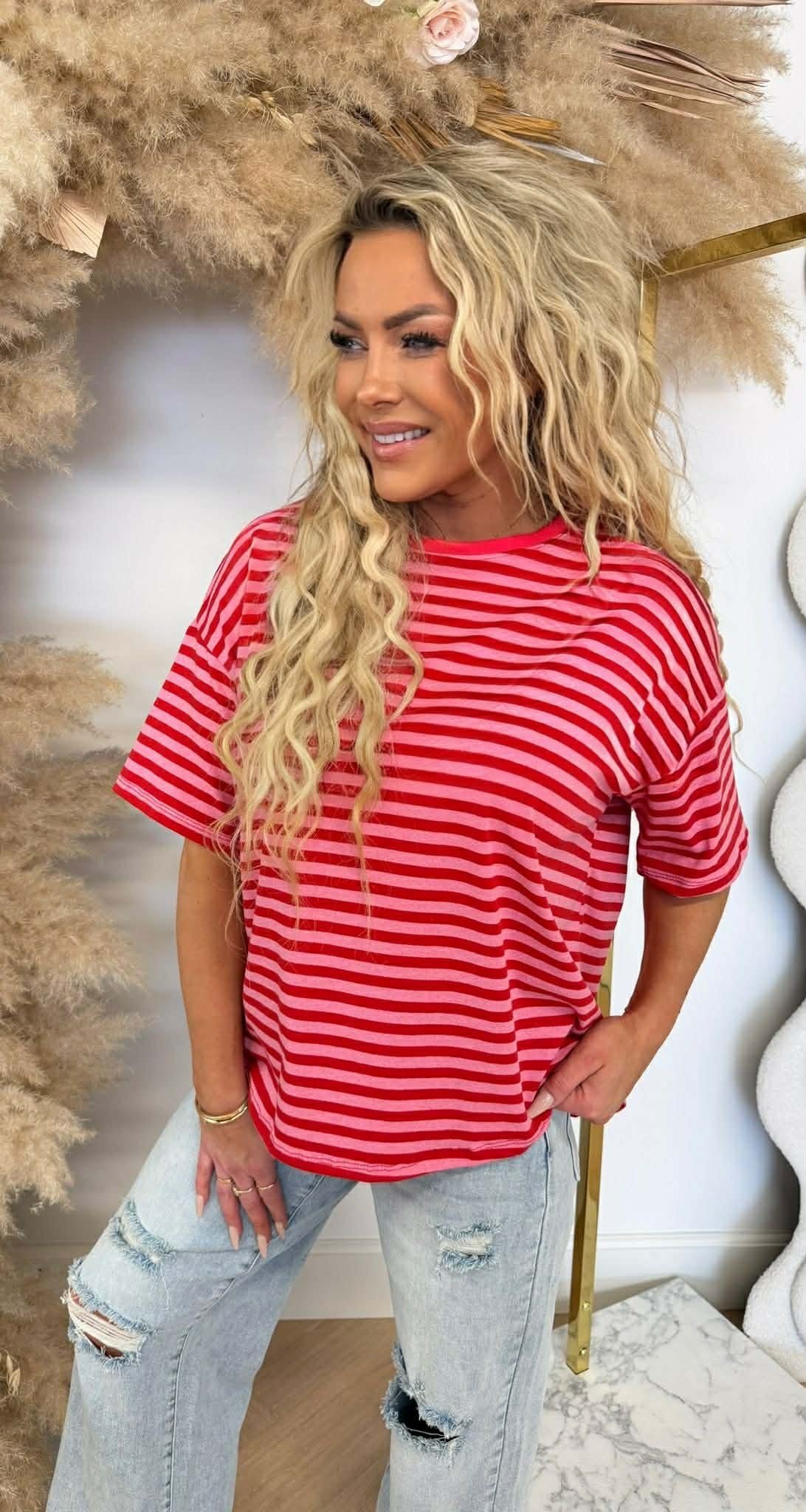 NENY STRIPE TOP RED/PINK NENY STRIPE TOP RED/PINK