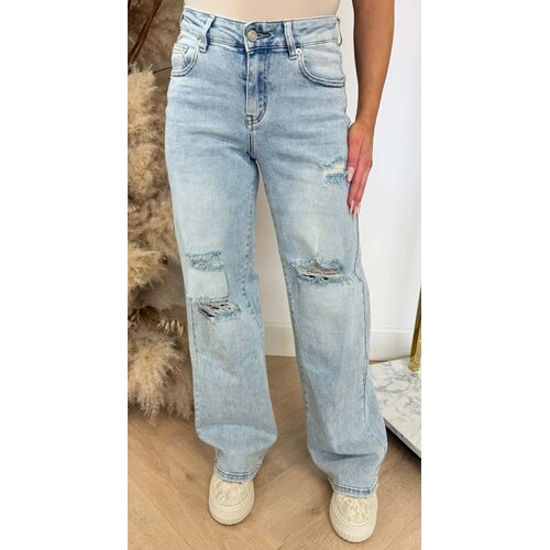 DESTROYED WIDE LEG JEANS 3370-2 DENIM