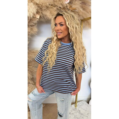 NENY STRIPE TOP BLUE/CHOCO