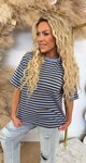NENY STRIPE TOP BLUE/CHOCO