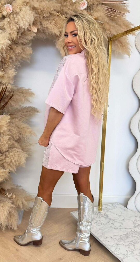 DENIM DIAMOND SET 227 PINK