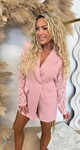 AYLIN BLAZER LACE PLAYSUIT OLDPINK