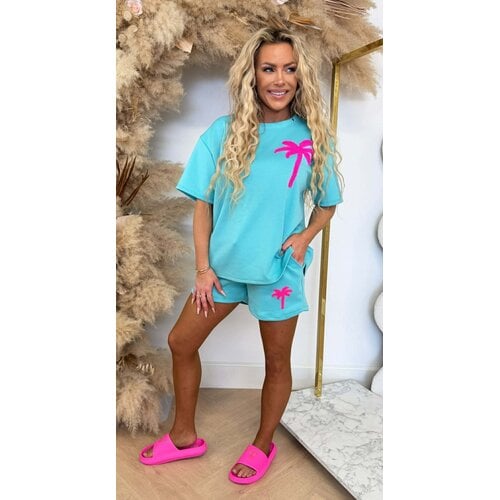 PALM SHORT SET AQUA