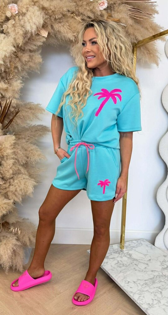 PALM SHORT SET AQUA
