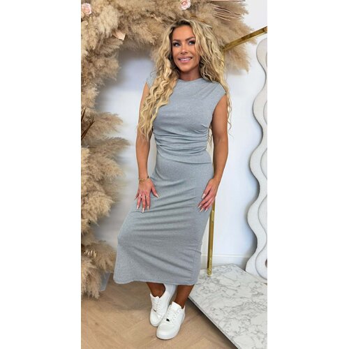 RIBBED MAXI DRESS GREY