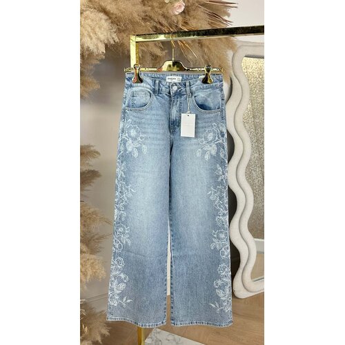 GLITTER FLOWER JEANS 1048 DENIMBLUE