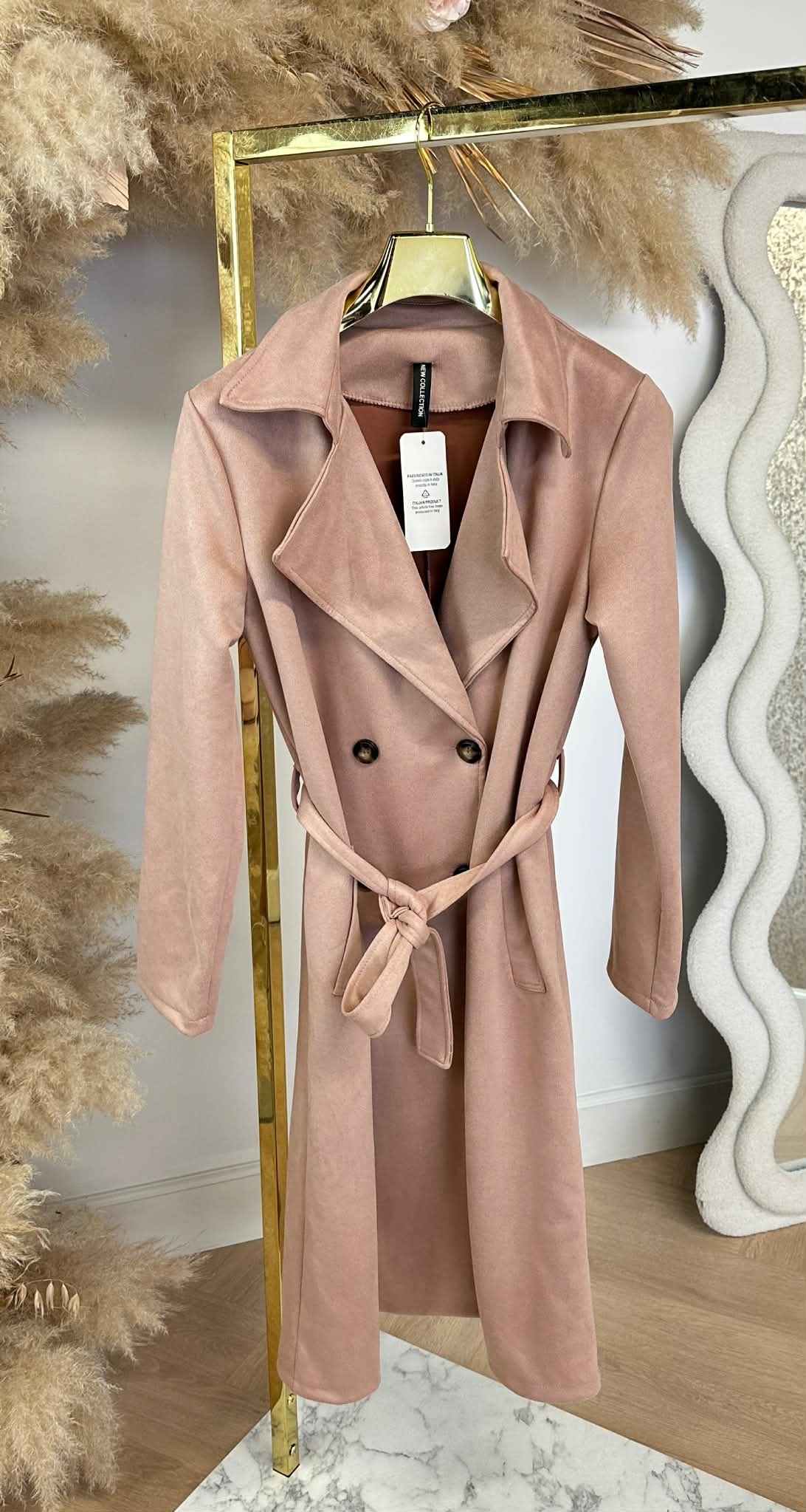 SUEDINE TRENCHCOAT OLDPINK