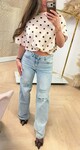 DOTTY CROPPED TOP BEIGE