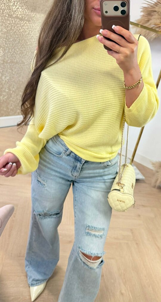 LIES BASIC RIBBEL TOP YELLOW