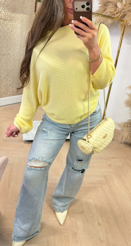 LIES BASIC RIBBEL TOP YELLOW