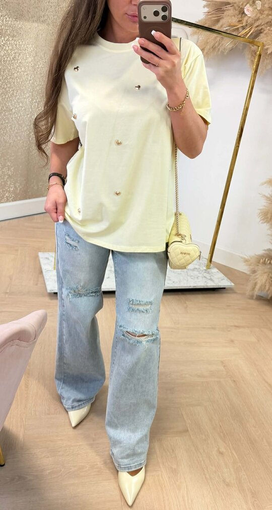 HEARTS STUDS TEE 531 YELLOW
