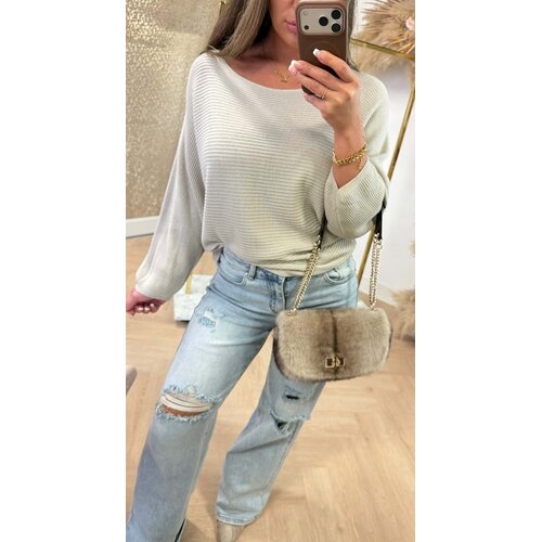 LIES BASIC RIBBEL TOP BEIGE