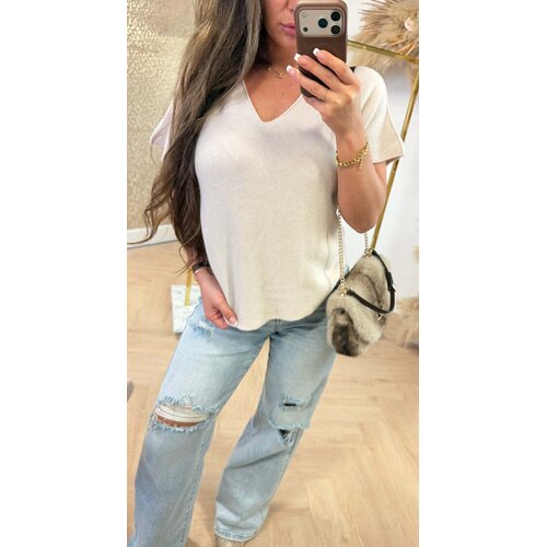 NEW COLLECTION V TOP BEIGE