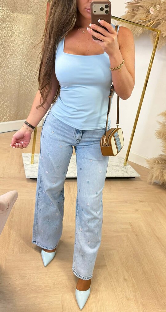 CECE BASIC TRAVEL TOP ICEBLUE