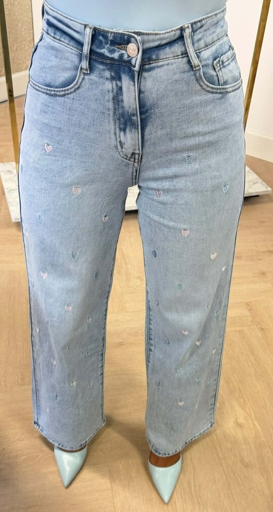 MILA STRAIGHT LEG HEART JEANS 661 DENIMBLUE