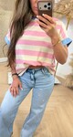 JOYA STRIPE TEE BEIGE/PINK