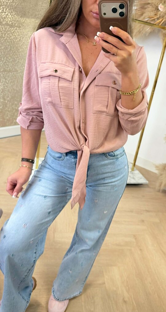 LARIS KNOOP BLOUSE OLDPINK