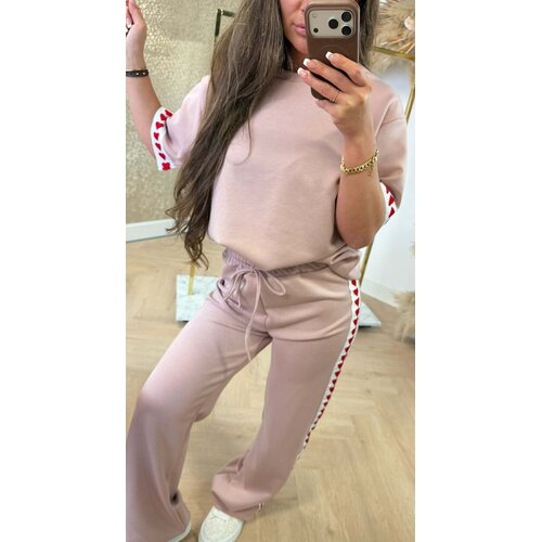 STRIPE HEARTS SET OLDPINK