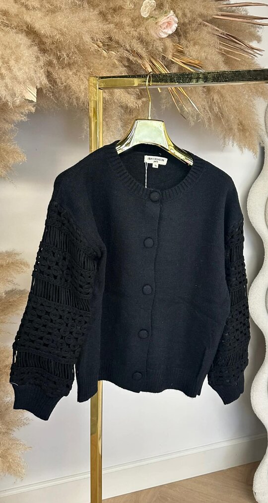 SLEEVE ELEGANCE VEST/SWEAT 9333 BLACK