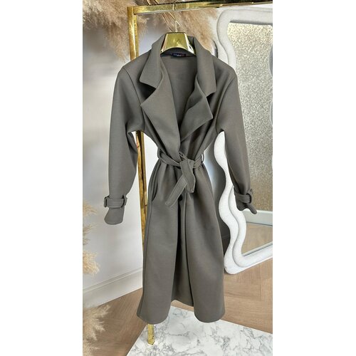 ANNA BASIC BUTTON COAT TAUPE