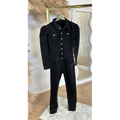 NINA DENIM JUMPSUIT 397-1 BLACK