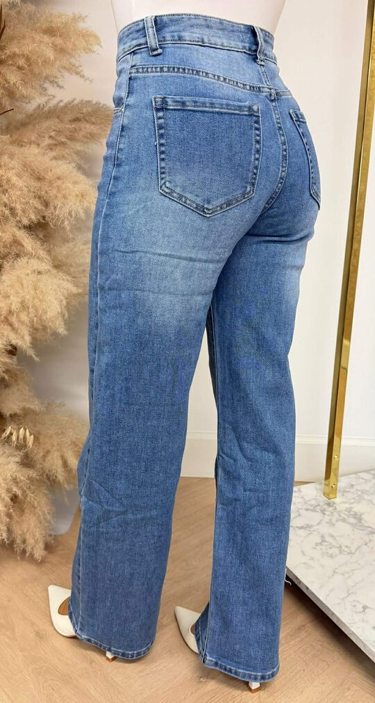 FASHION WIDE LEG JEANS RJ101 DENIMBLUE